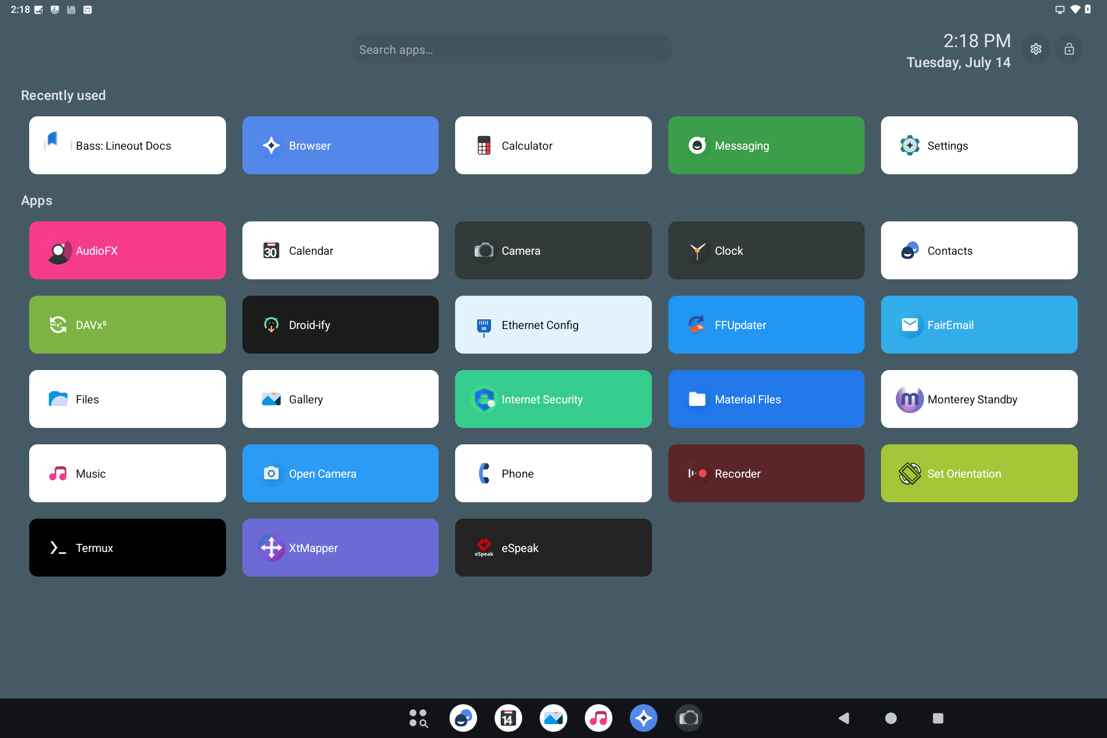 Admin mode desktop